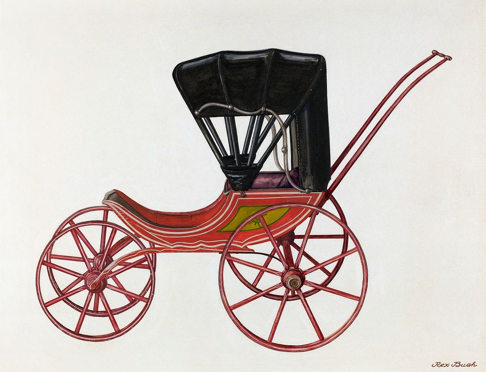 Doll Carriage (ca. 1937) by Rex F. Bush. Original from The National Gallery of Art. Digitally enhanced by rawpixel.