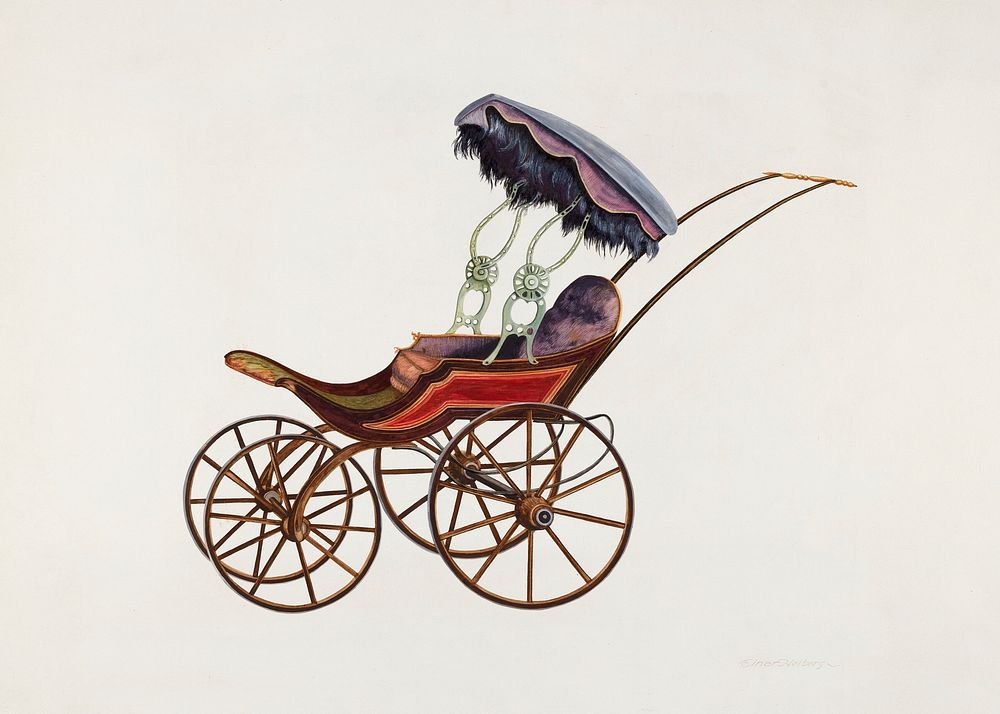 Baby Buggy (ca. 1939) by Einar Heiberg. Original from The National Gallery of Art. Digitally enhanced by rawpixel.