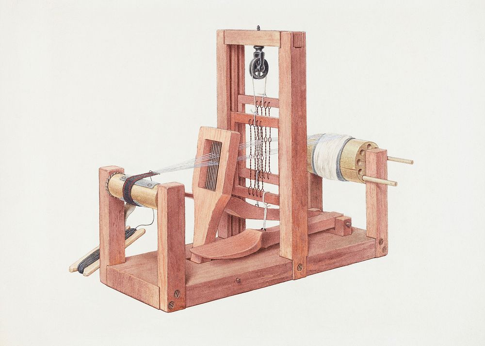 Shaker Hand Loom (ca.1937) by Alfred H. Smith. Original from The National Gallery of Art. Digitally enhanced by rawpixel.