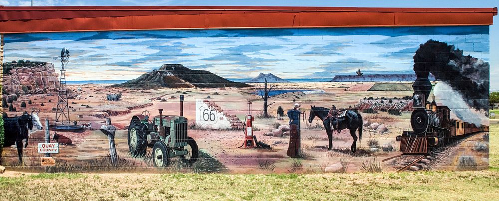 Route 66 Mural in Tucumcari, New Mexico. Original image from Carol M. Highsmith&rsquo;s America, Library of Congress…