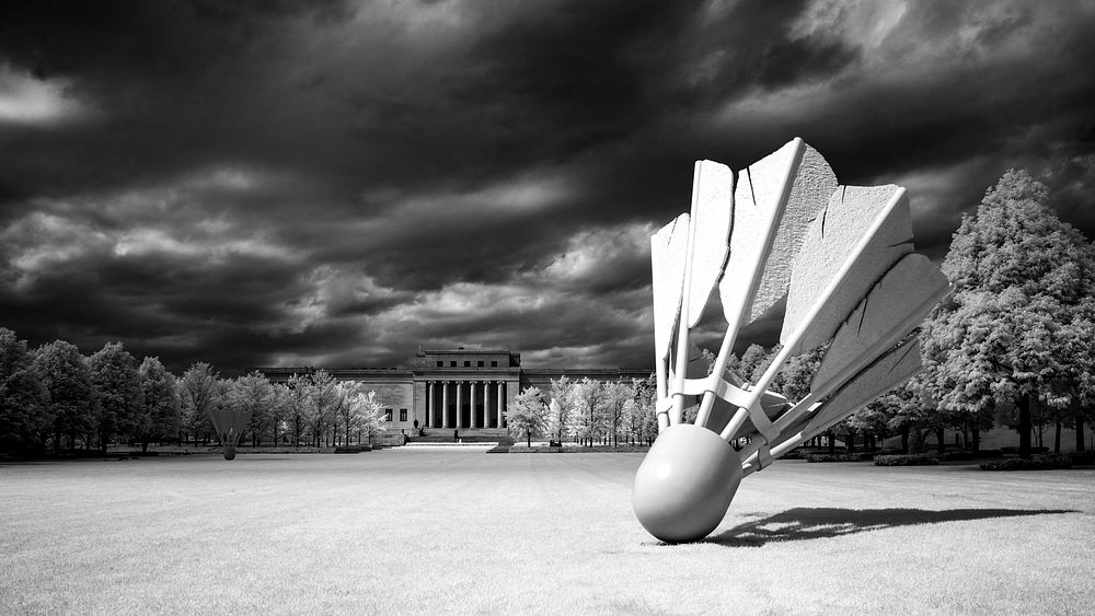 Infrared view of the Nelson Atkins Art Museum in Kansas City, Missouri. Original image from Carol M. Highsmith’s America…