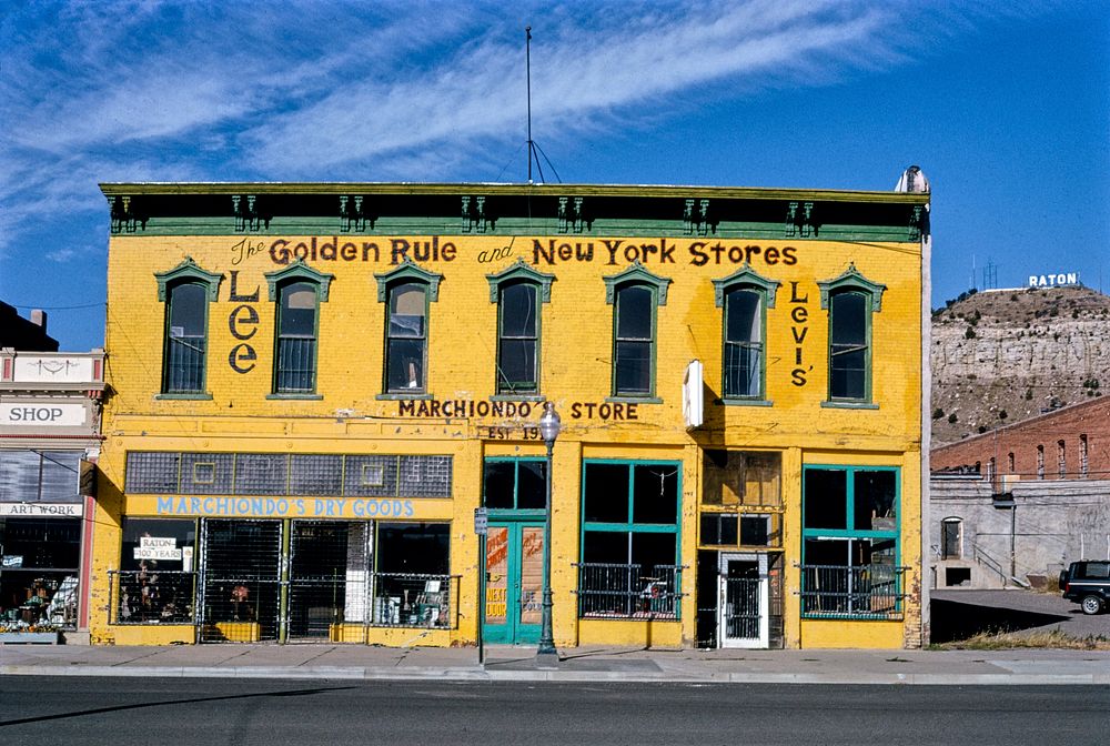 Golden Rule and New York Stores, South 1st Street, Raton, New Mexico (1991) photography in high resolution by John…