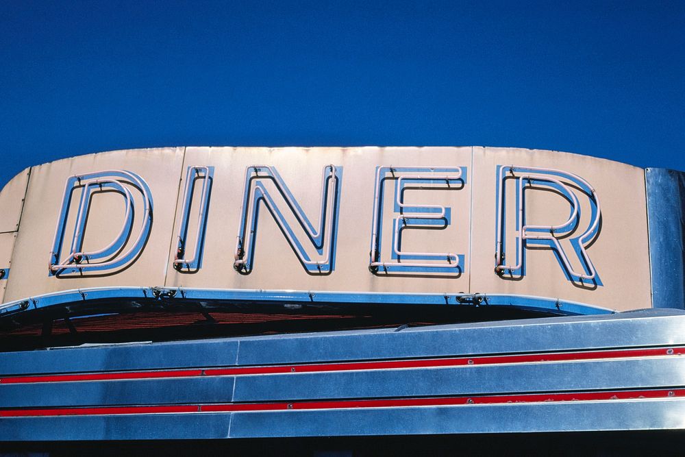 Red Robin Diner sign, Route 17C, Johnson City, New York (1988) photography in high resolution by John Margolies. Original…