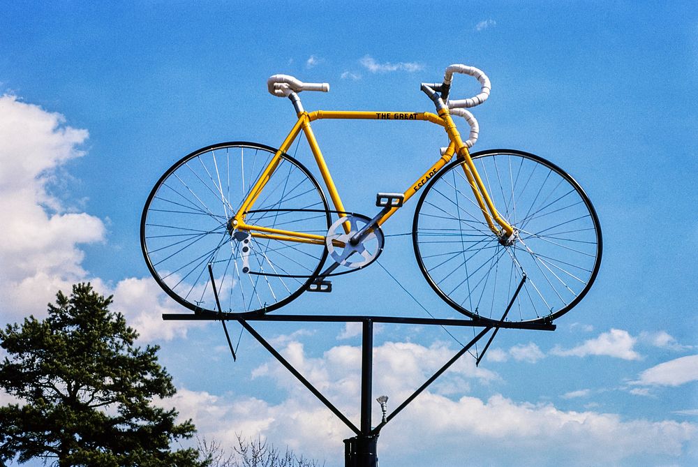 The Great Escape bike sign, Route 29, Spartanburg, South Carolina (1988) photography in high resolution by John Margolies.…