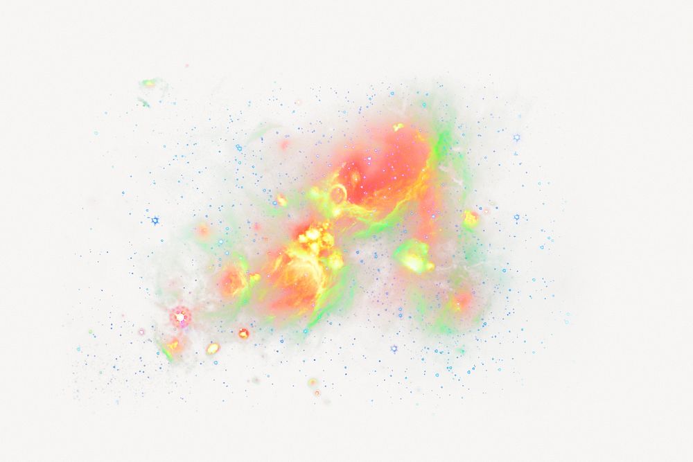 Yellow galaxy clipart, volcanic nebula telescope psd