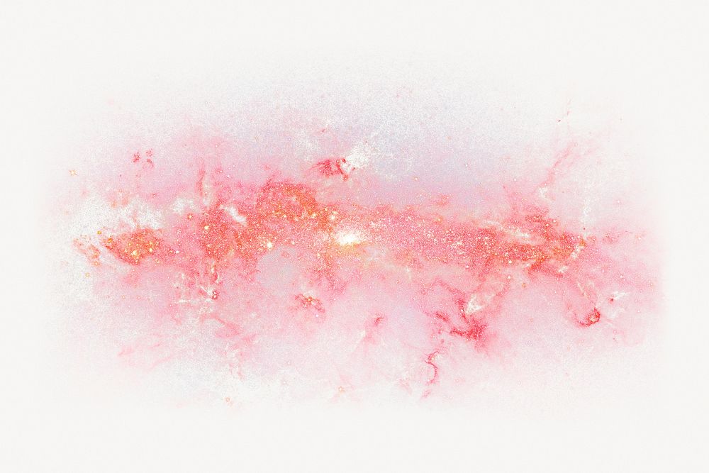 Red milky way clipart, aesthetic space psd