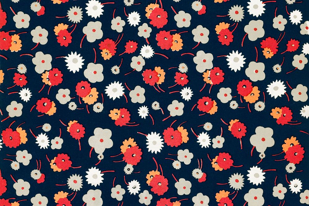 Floral pattern background, remixed from artworks by Charles Goy