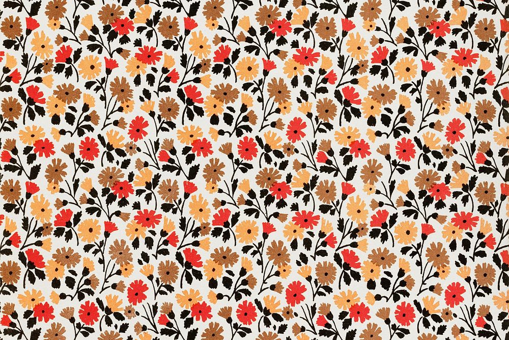 Vintage floral pattern background, remixed from artworks by Charles Goy