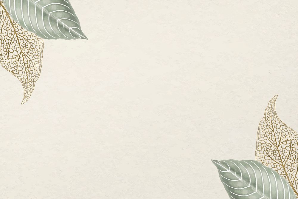 Leaf border frame, aesthetic green botanical illustration vector