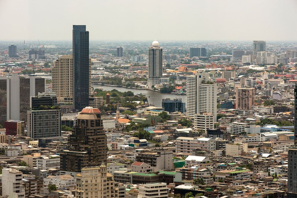 Bangkok cityscape and Chao Phraya river