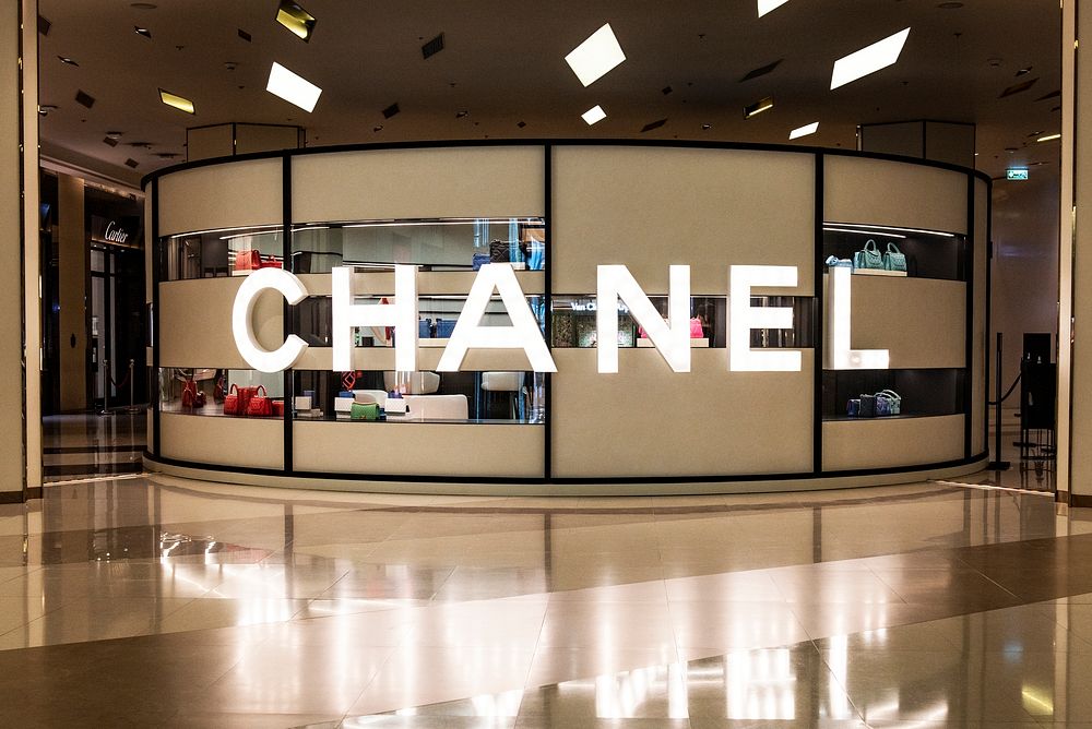 Chanel shop sign. BANGKOK, THAILAND, 16 APRIL 2021