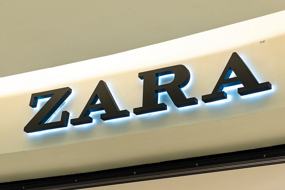 Zara shop sign. BANGKOK, THAILAND, 16 APRIL 2021