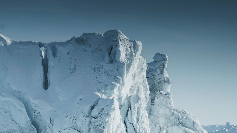 Nature desktop wallpaper background, snowy Ilulissat, Greenland