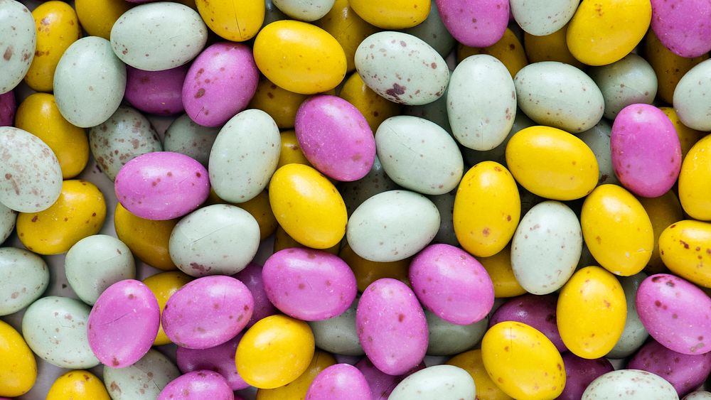 Candy desktop wallpaper, Easter background, egg chocolates