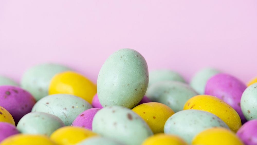 Candy desktop wallpaper, Easter background, egg chocolates