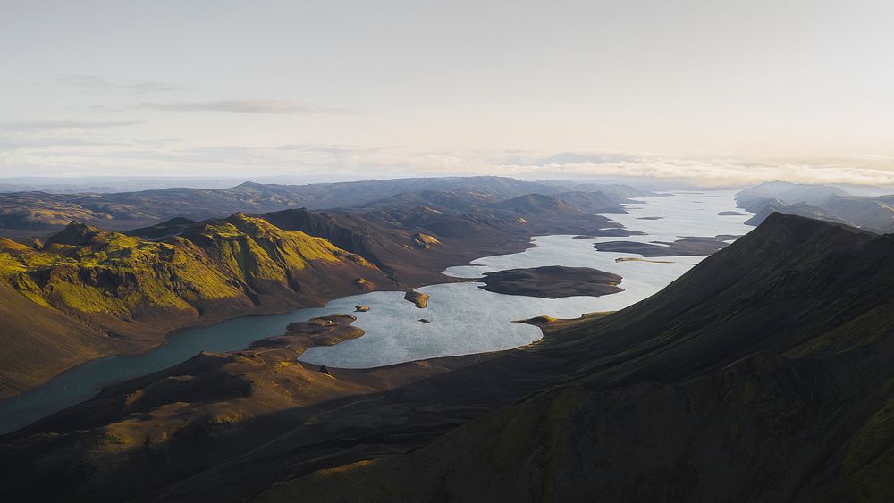 Nature desktop wallpaper background, Highland in Iceland