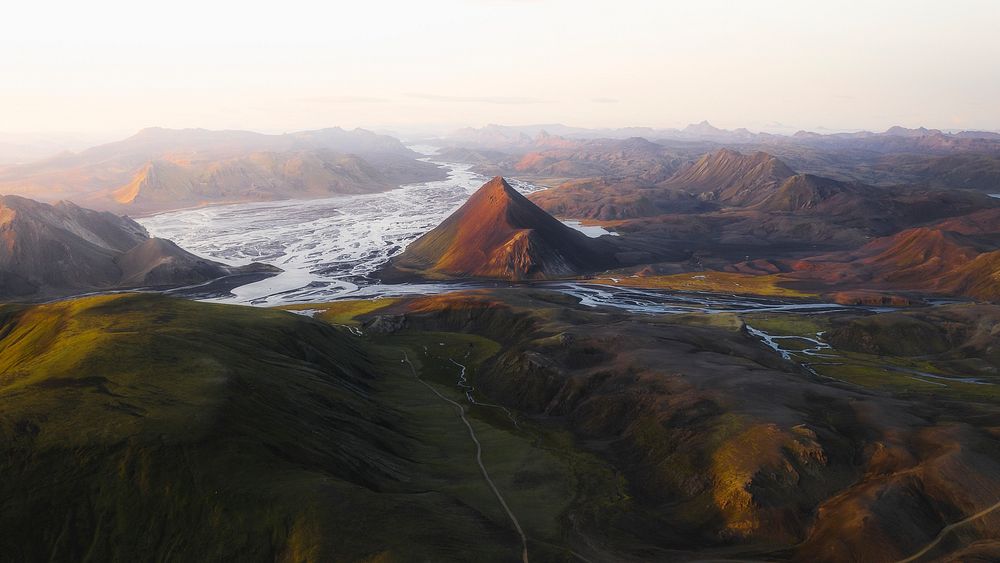 Landscape desktop wallpaper background, Highland in Iceland