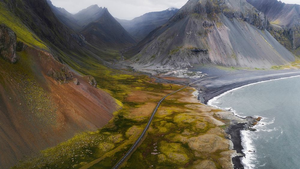 Nature desktop wallpaper background, Iceland's south shore
