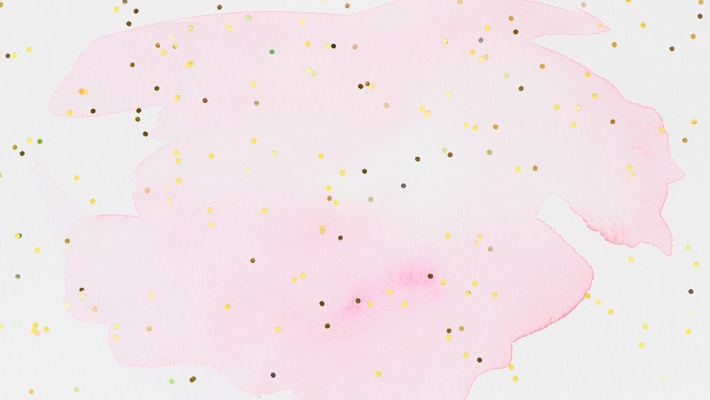 Pink watercolor HD wallpaper, pastel background with aesthetic gold glitter 