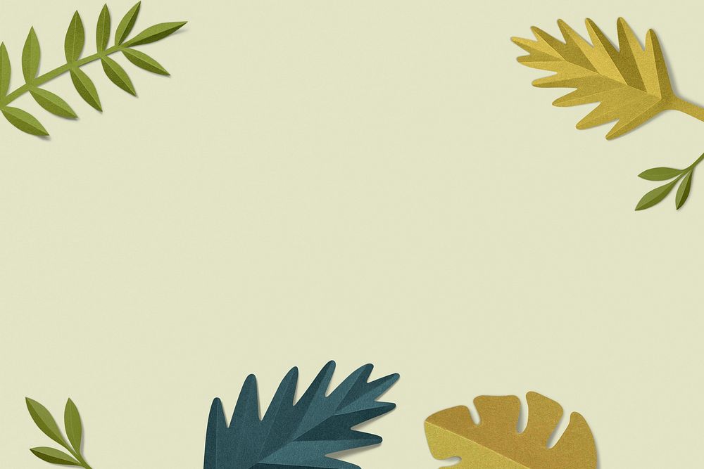 Spring leaf border psd in paper | Free PSD - rawpixel