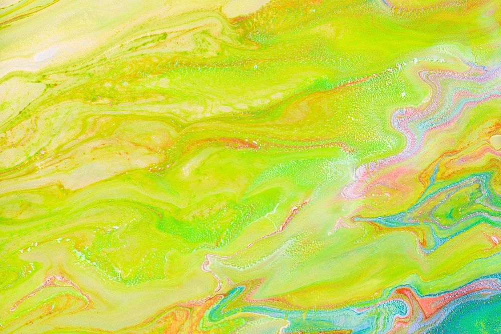 Aesthetic liquid marble green background DIY experimental art