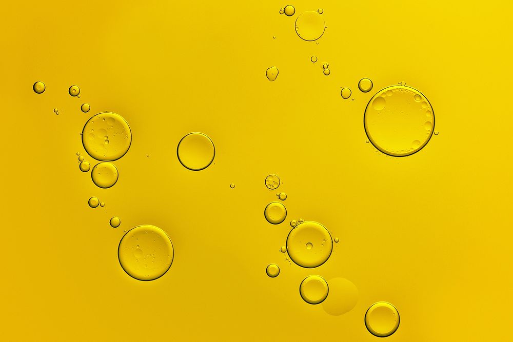 Yellow background oil bubble in water wallpaper