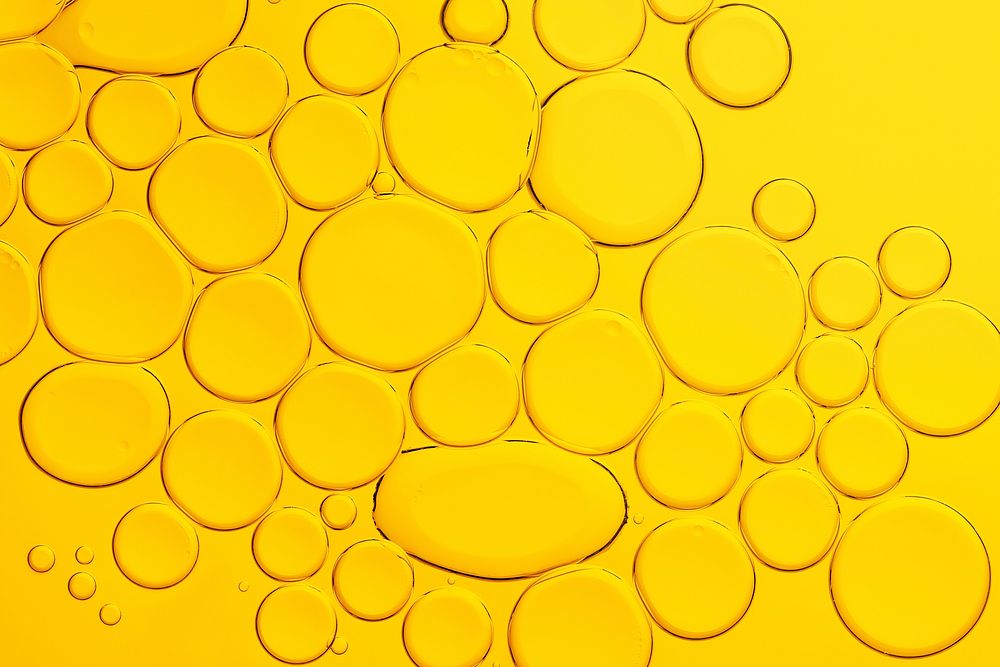 Yellow abstract background  oil bubble in water wallpaper