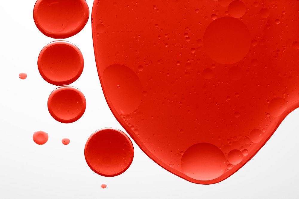 Red abstract background oil bubble texture background