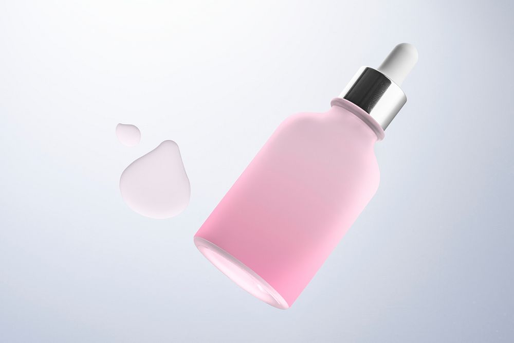 Cosmetic background dropper bottle product packaging for beauty and skincare