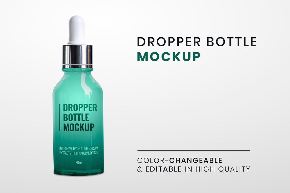 Dropper bottle mockup psd ready to use for beauty and skincare