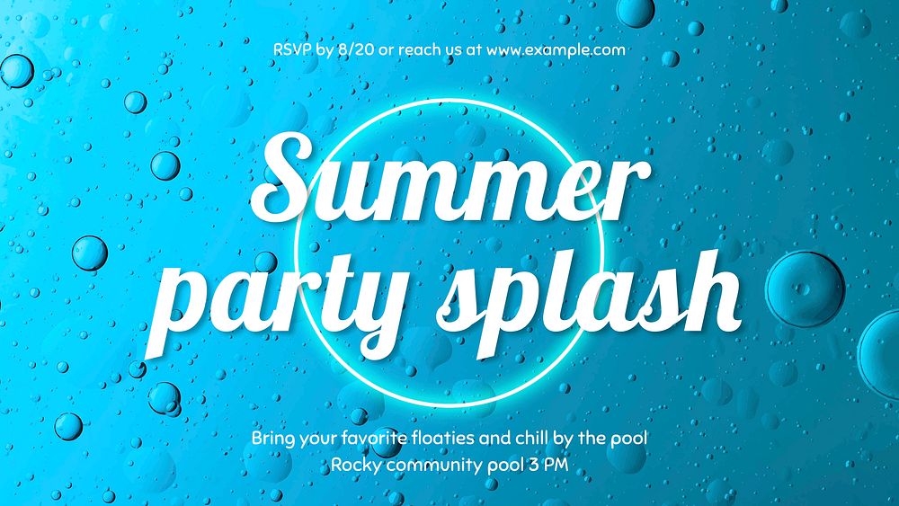 Pool party presentation template, editable vector
