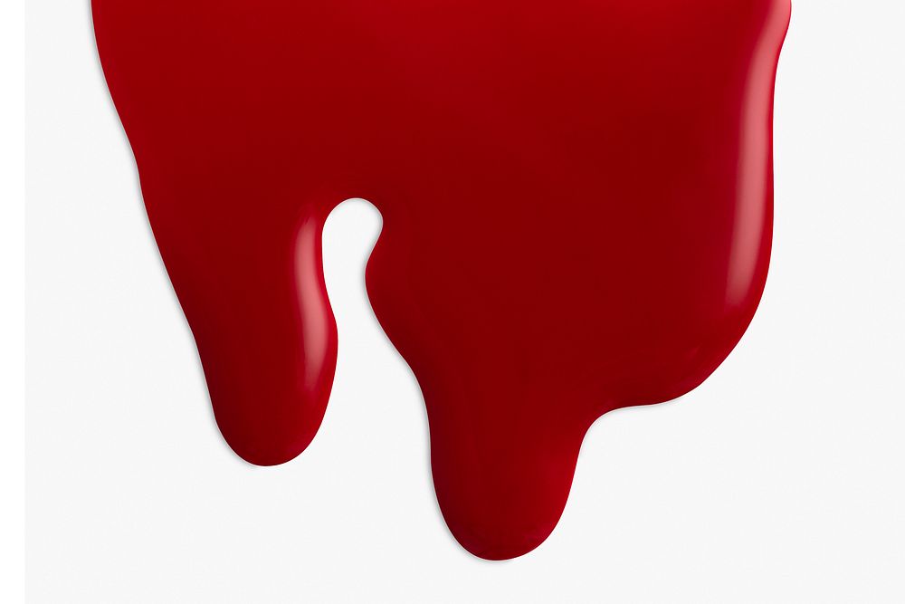 Red dripping paint psd element