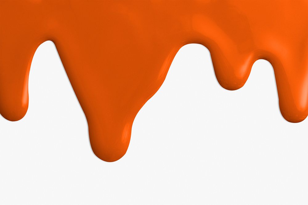 Orange dripping paint psd element