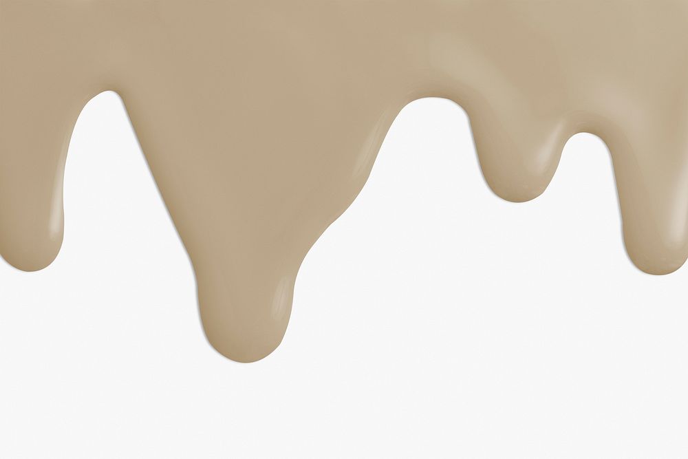 Acrylic dripping paint in beige