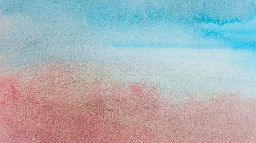 Ombre blue watercolor background with pink abstract style