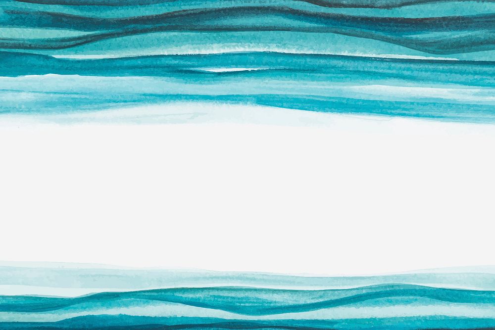 Ombre blue watercolor border abstract style