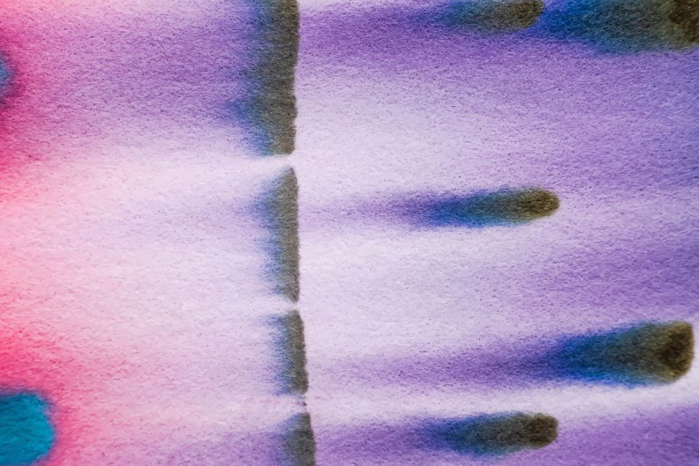 Aesthetic abstract chromatography background vector in purple tone