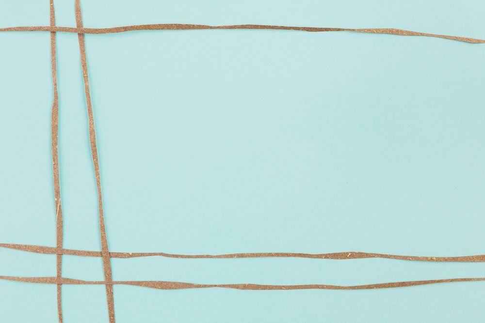 Blue background decorated with brown paper stripes