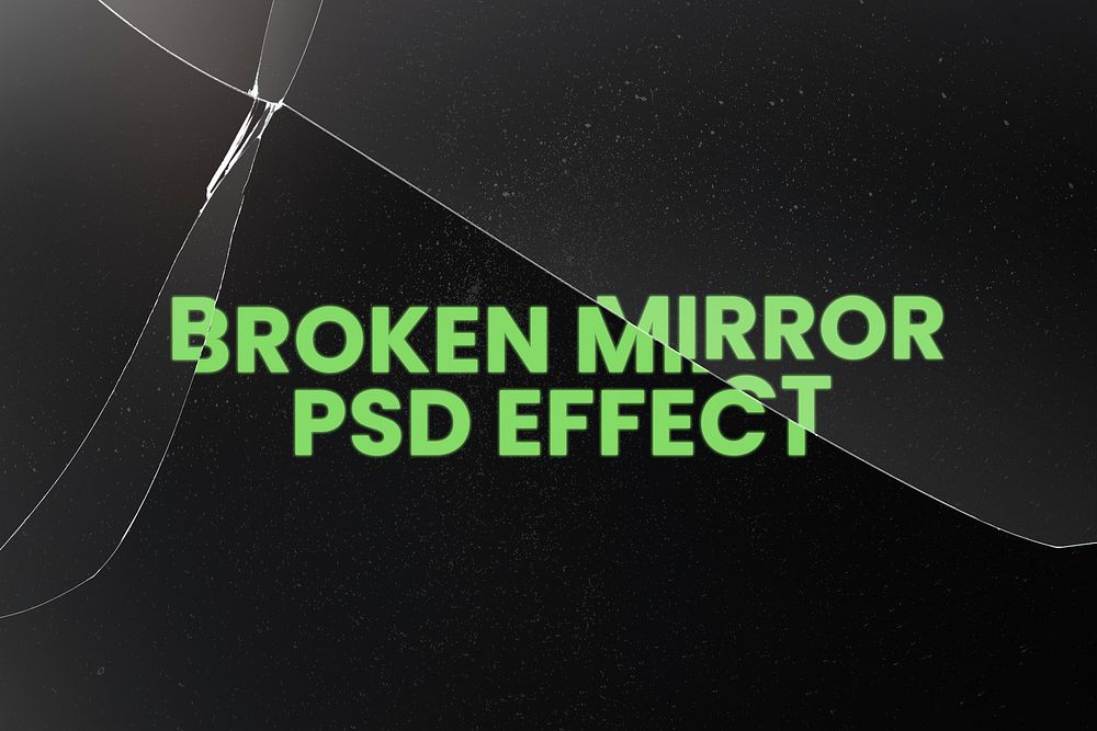 Broken mirror psd effect dark background