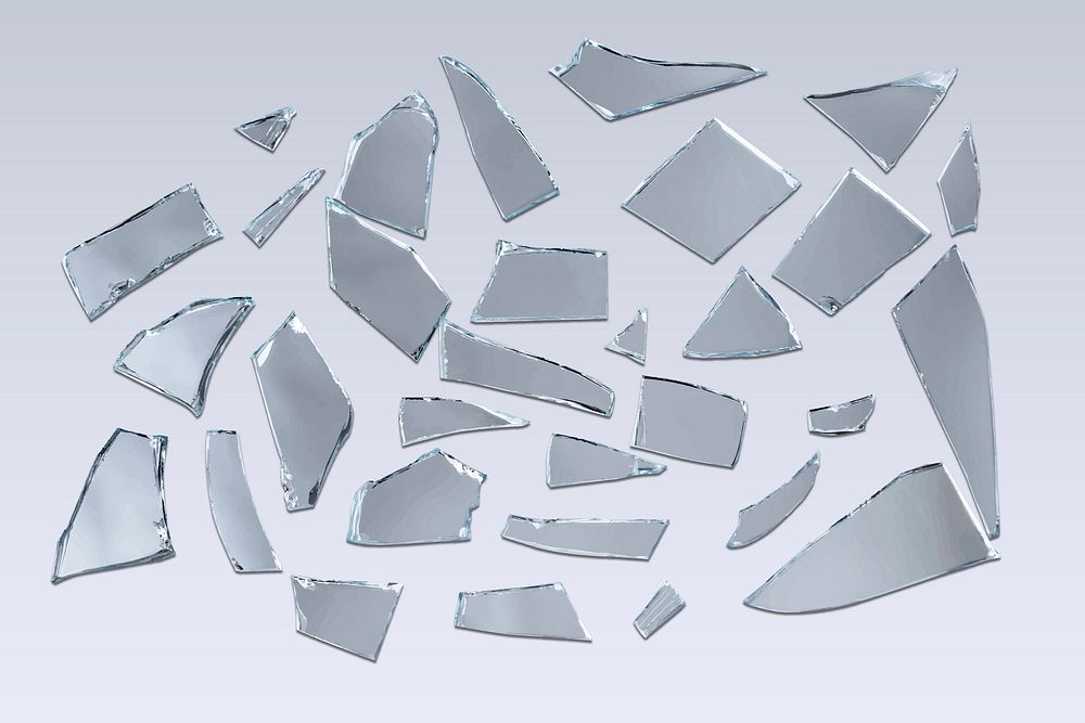 Cracked mirror background vector shattered glass