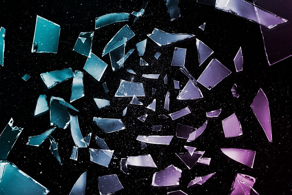 Aesthetic background of mirror shards colorful tone