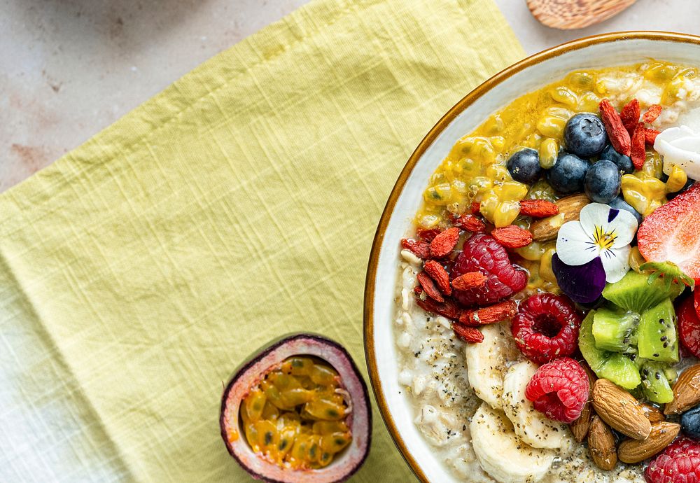 Porridge breakfast super bowl healthy lifestyle