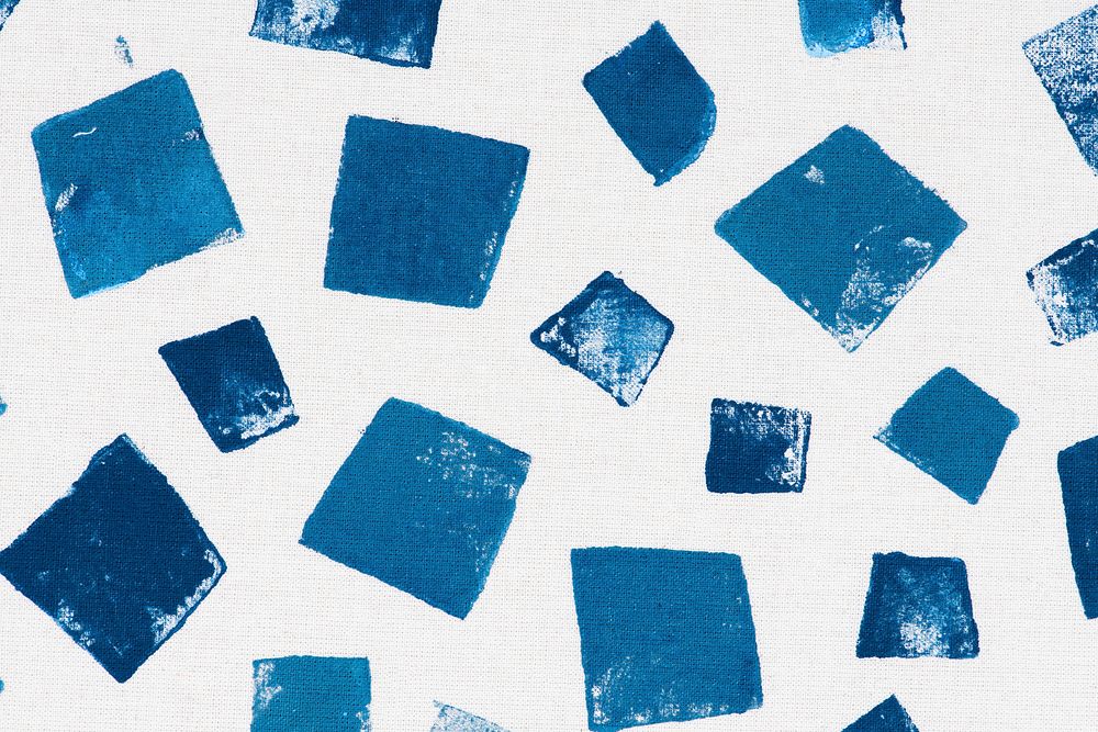 Blue square pattern background handmade prints