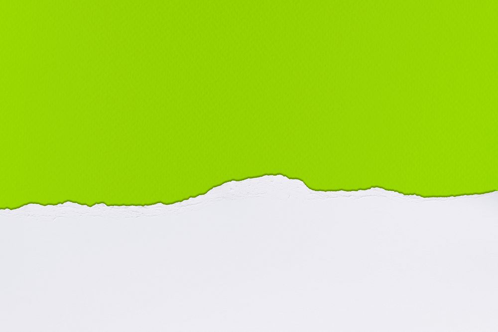 Ripped paper border in green on handmade colorful background