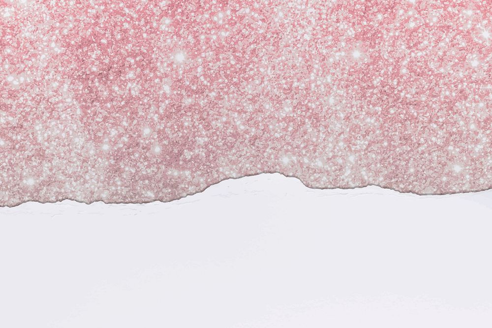 Ripped paper pink border vector on diy glittery background