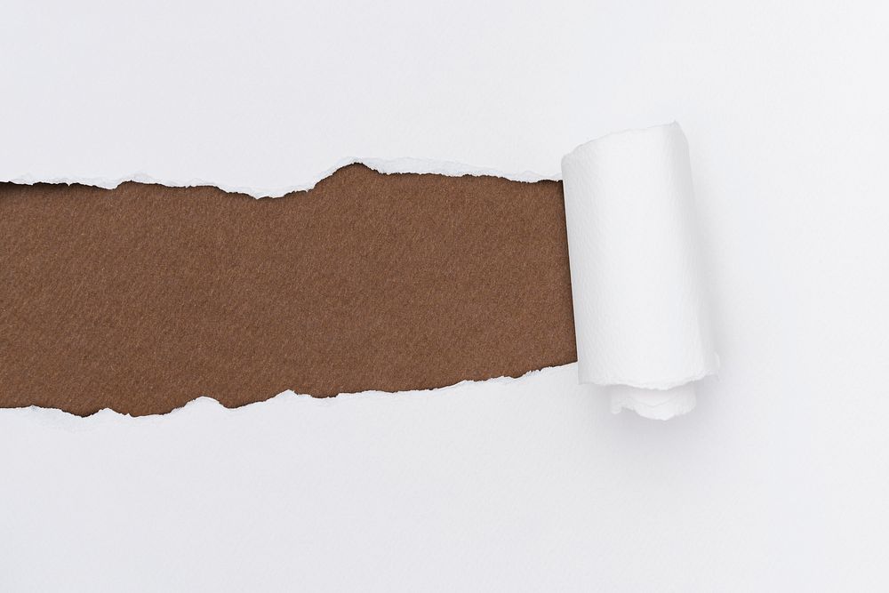 Torn paper white background simple handmade craft