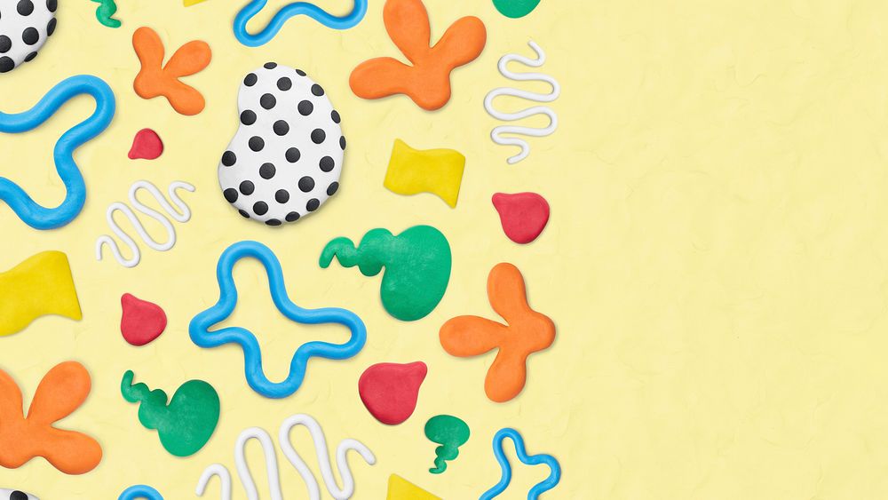 Plasticine clay patterned background in yellow colorful border DIY creative art for kids