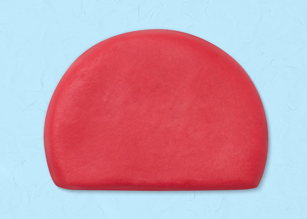 Clay semi-circle geometric shape red cute graphic for kids