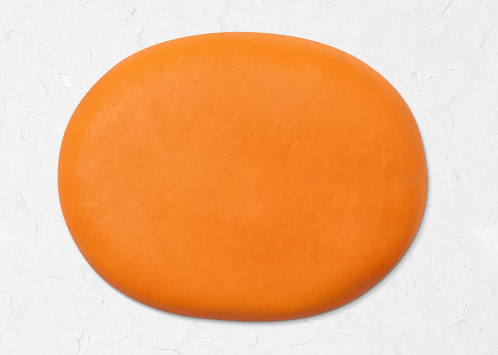 Clay oval geometric shape orange cute graphic for kids