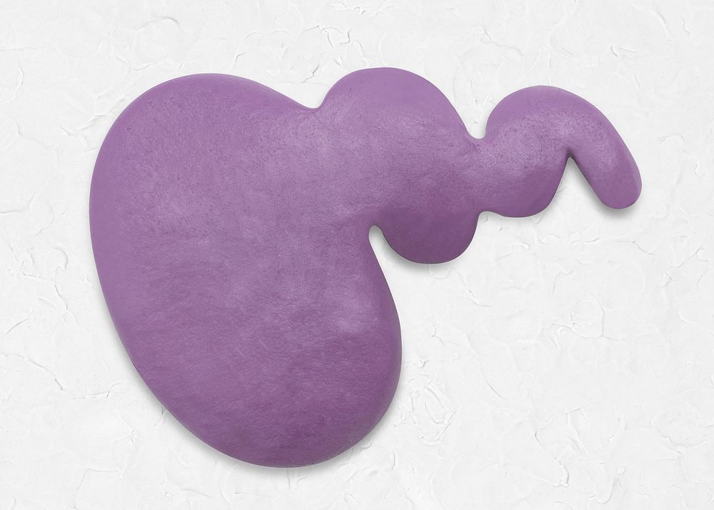 Clay irregular shape in purple handmade creative art